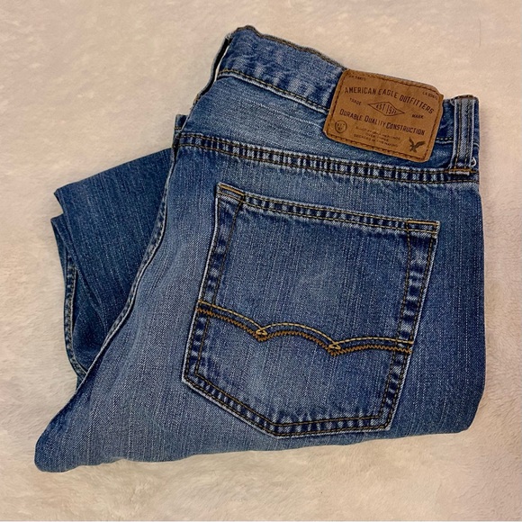 American Eagle Outfitters Men's Light Blue Straight Jeans - Picture 2 of 6